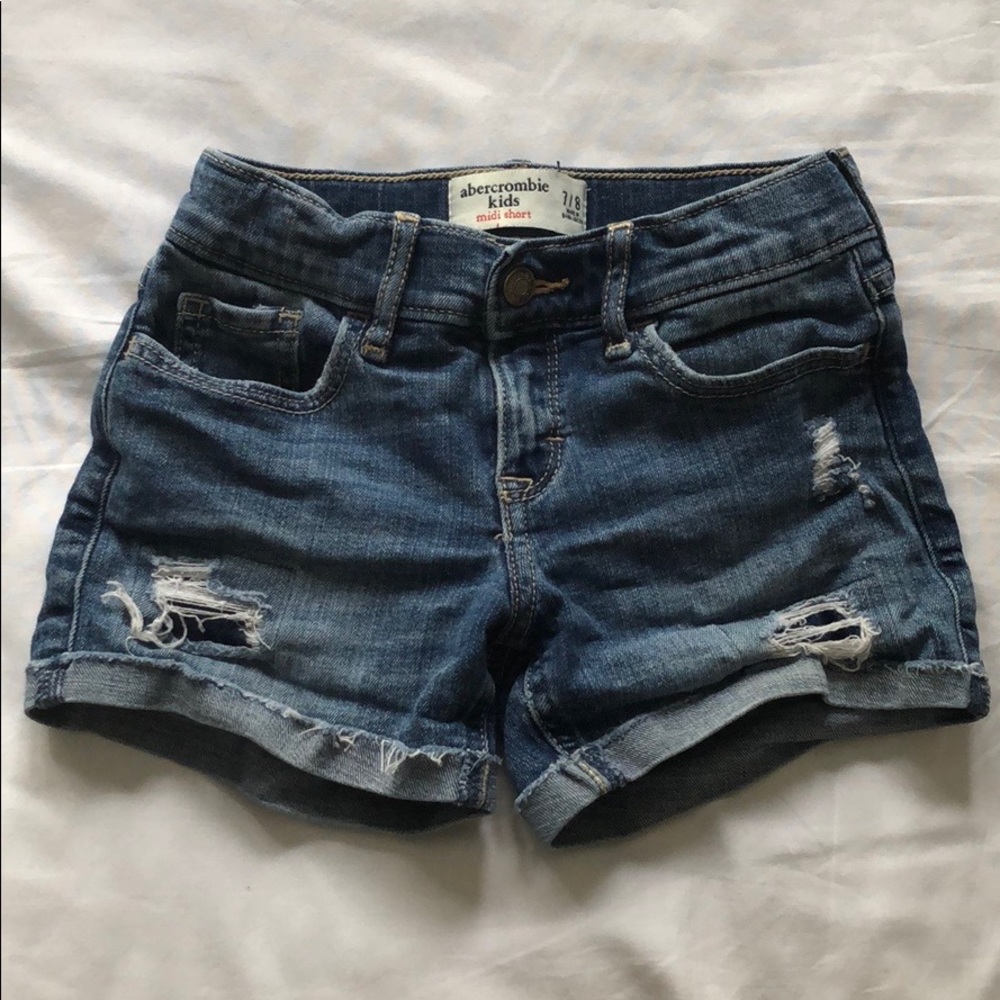 Abercrombie kids 7/8 jean shorts